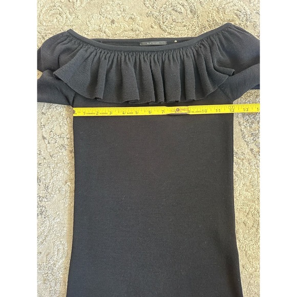 ELIE TAHARI Black Off-The-Shoulder 100% Wool Sweater Sz. Medium - Picture 6 of 10